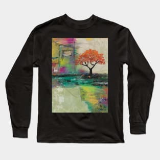 Casa de Campo country landscape with flamboyant tree Long Sleeve T-Shirt